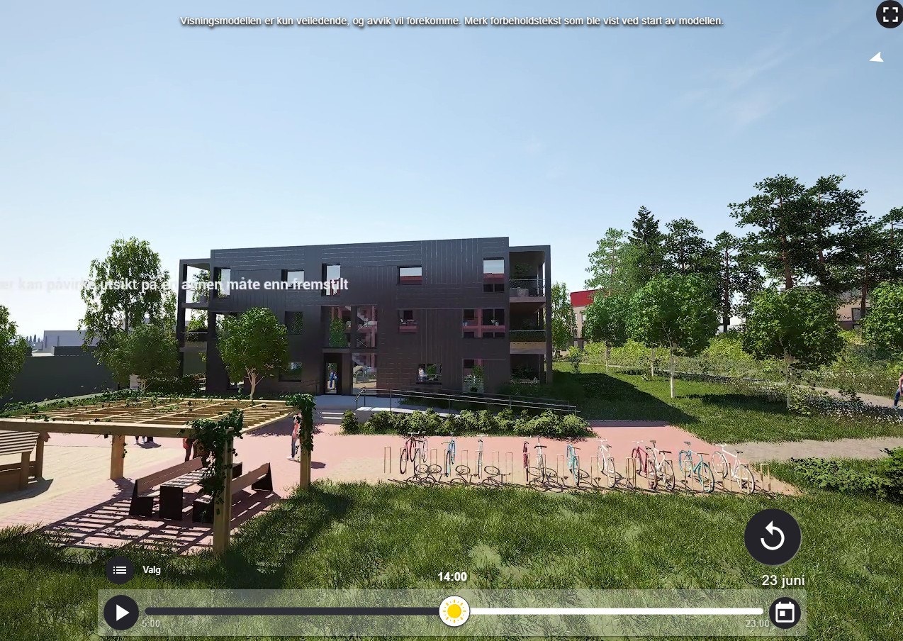 Utsyn fra 2.etg. mot gårdshage. Galleribilde