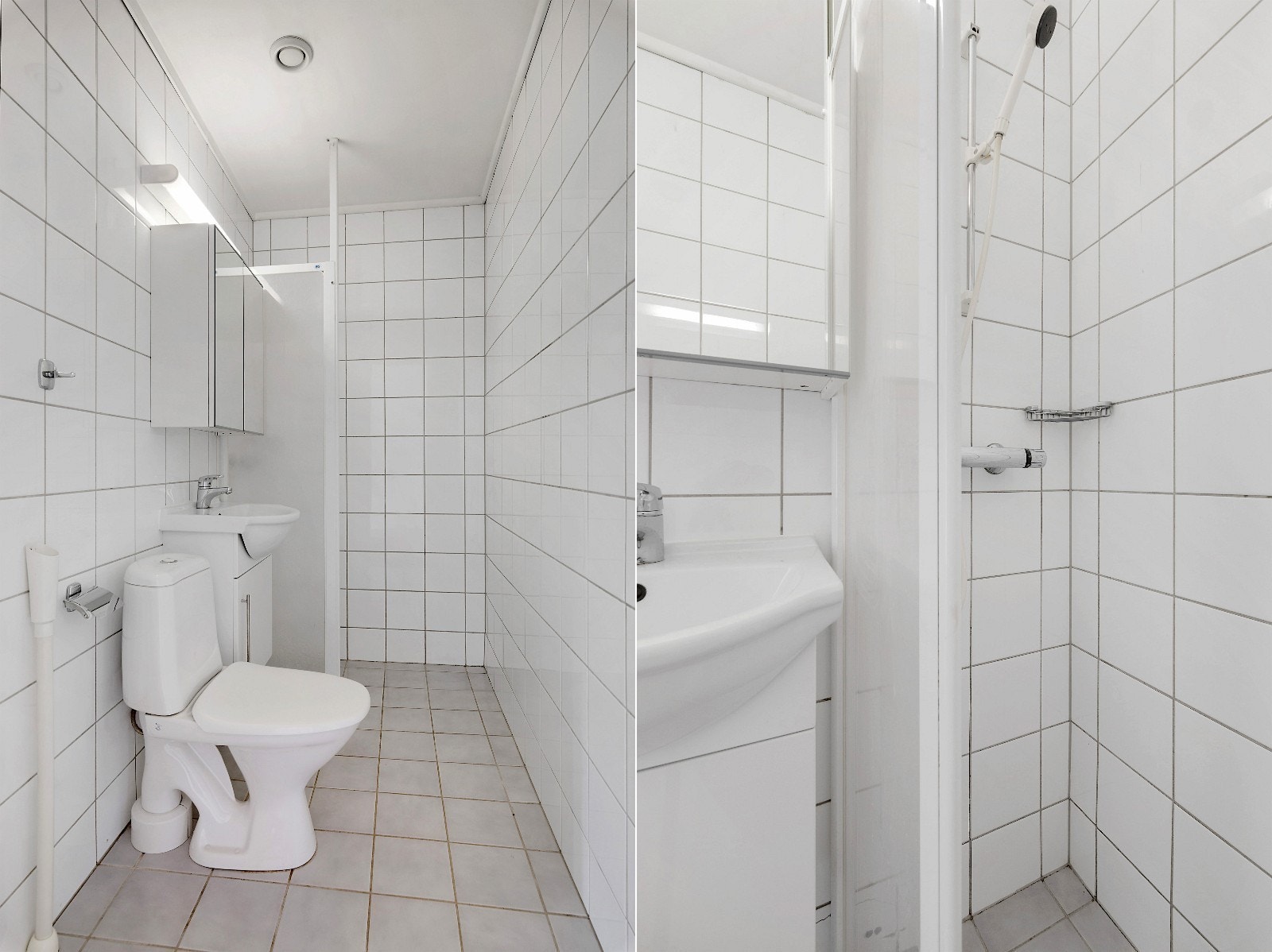 Bad med plass til vaskemaskin. Fra en tilsvarende leilighet. Galleribilde