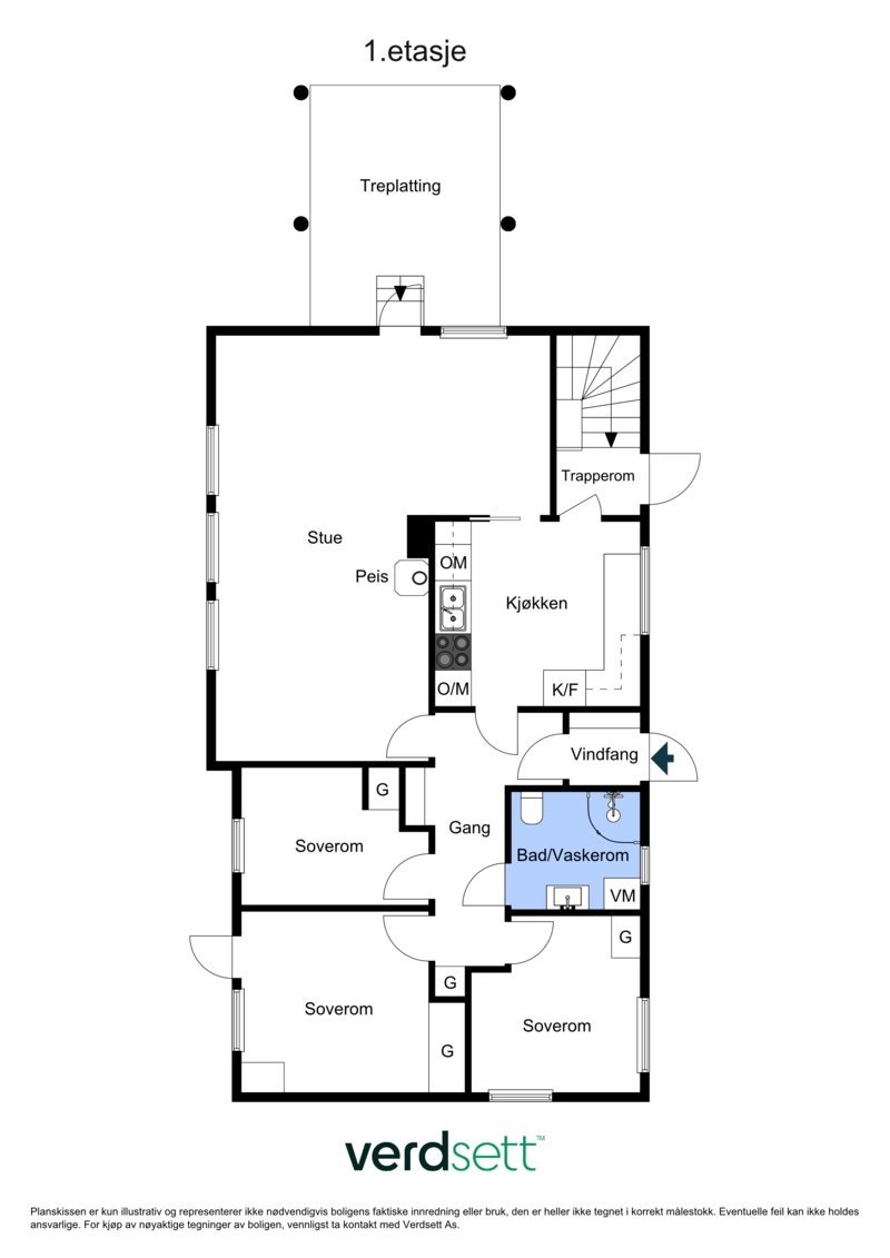 2D plantegning av hovedetasjen. Galleribilde