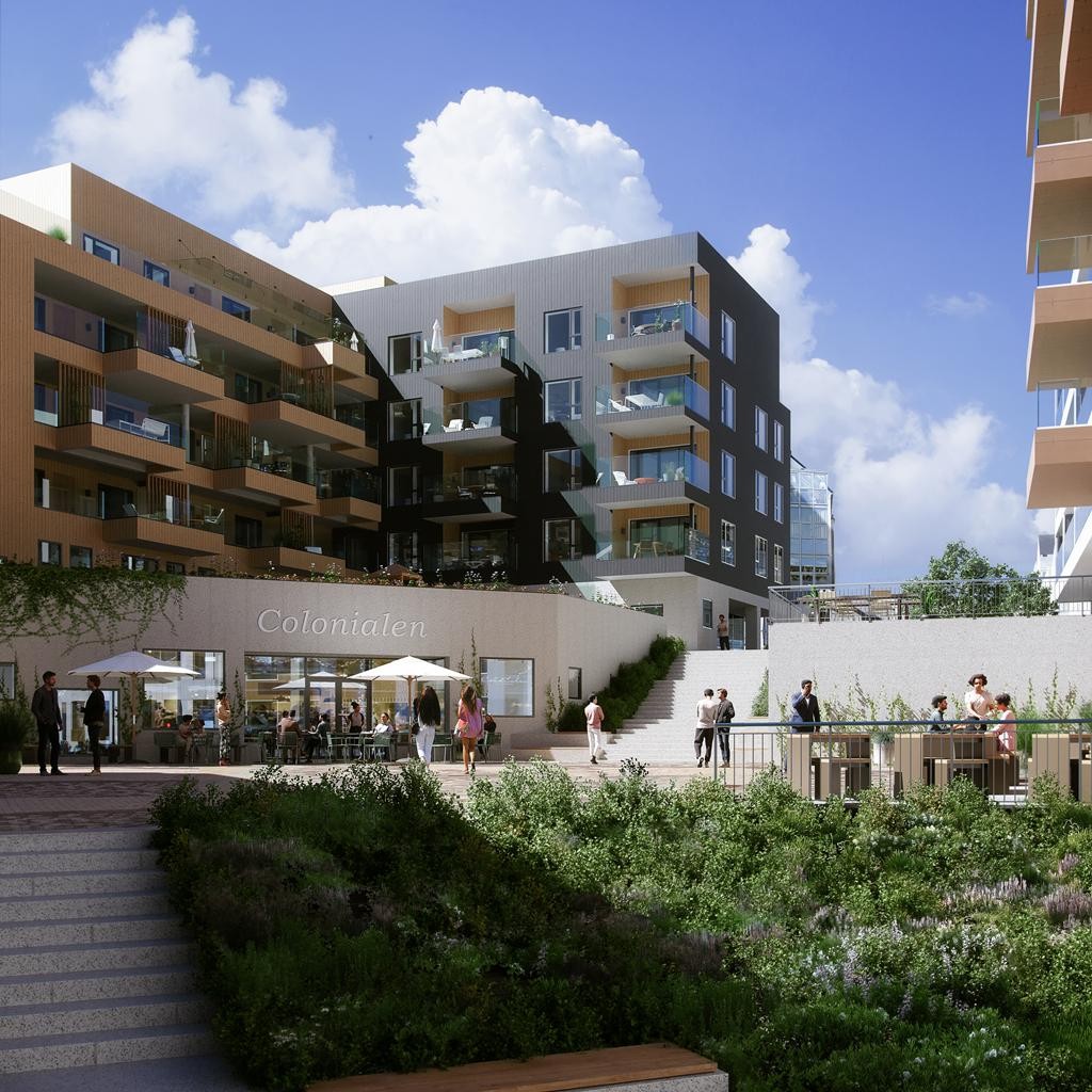 Tenkt serveringssted med uteservering Galleribilde