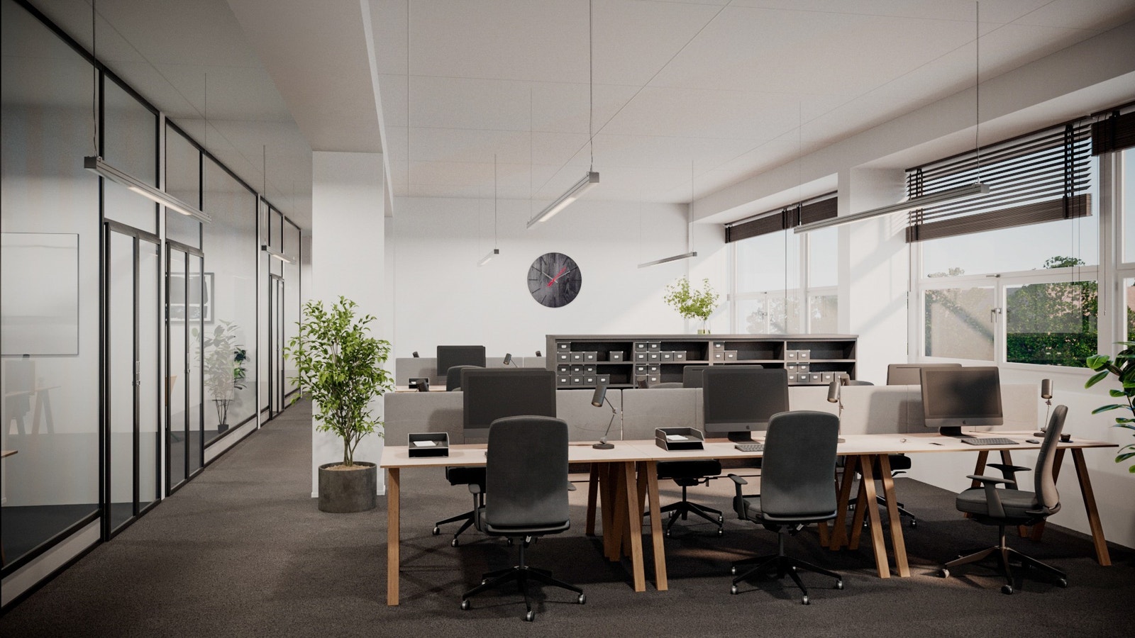 Illustrasjon av hvordan kontorlokalet kan utformes. Galleribilde