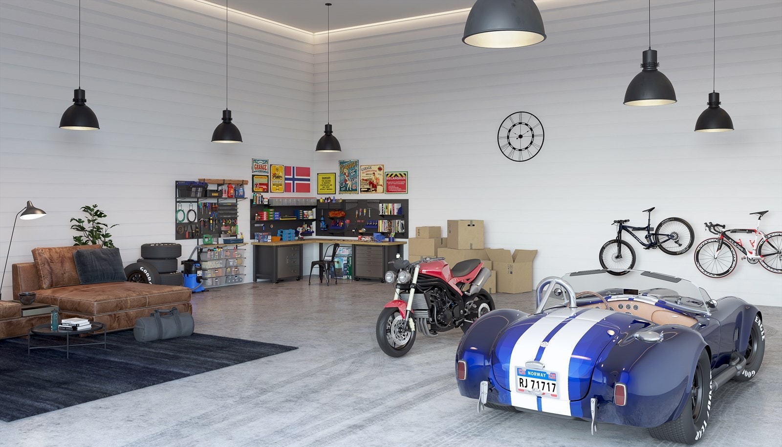 Fint lagerareal for MC, bil, båt og bobil Galleribilde