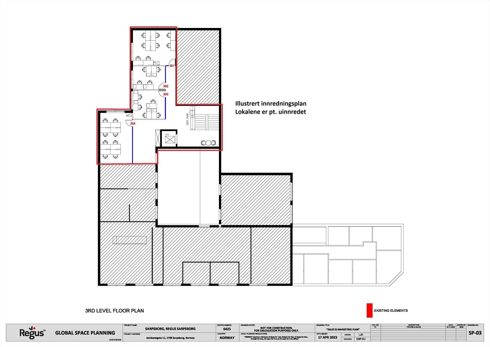 Plantegning 3.etg. Galleribilde