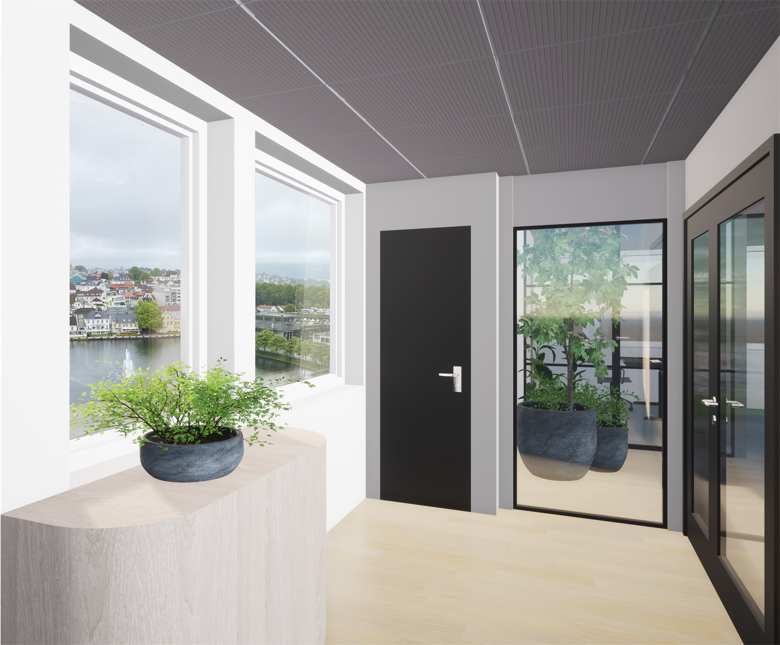 Illustrasjon - Gang med utsikt Galleribilde