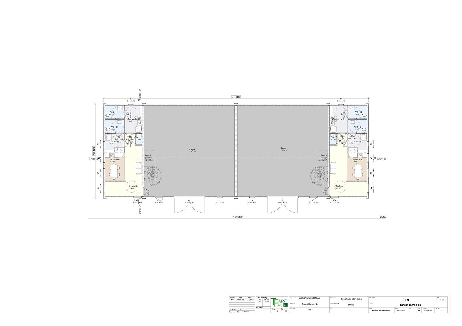 Plantegning bygg 1 og 2 Galleribilde