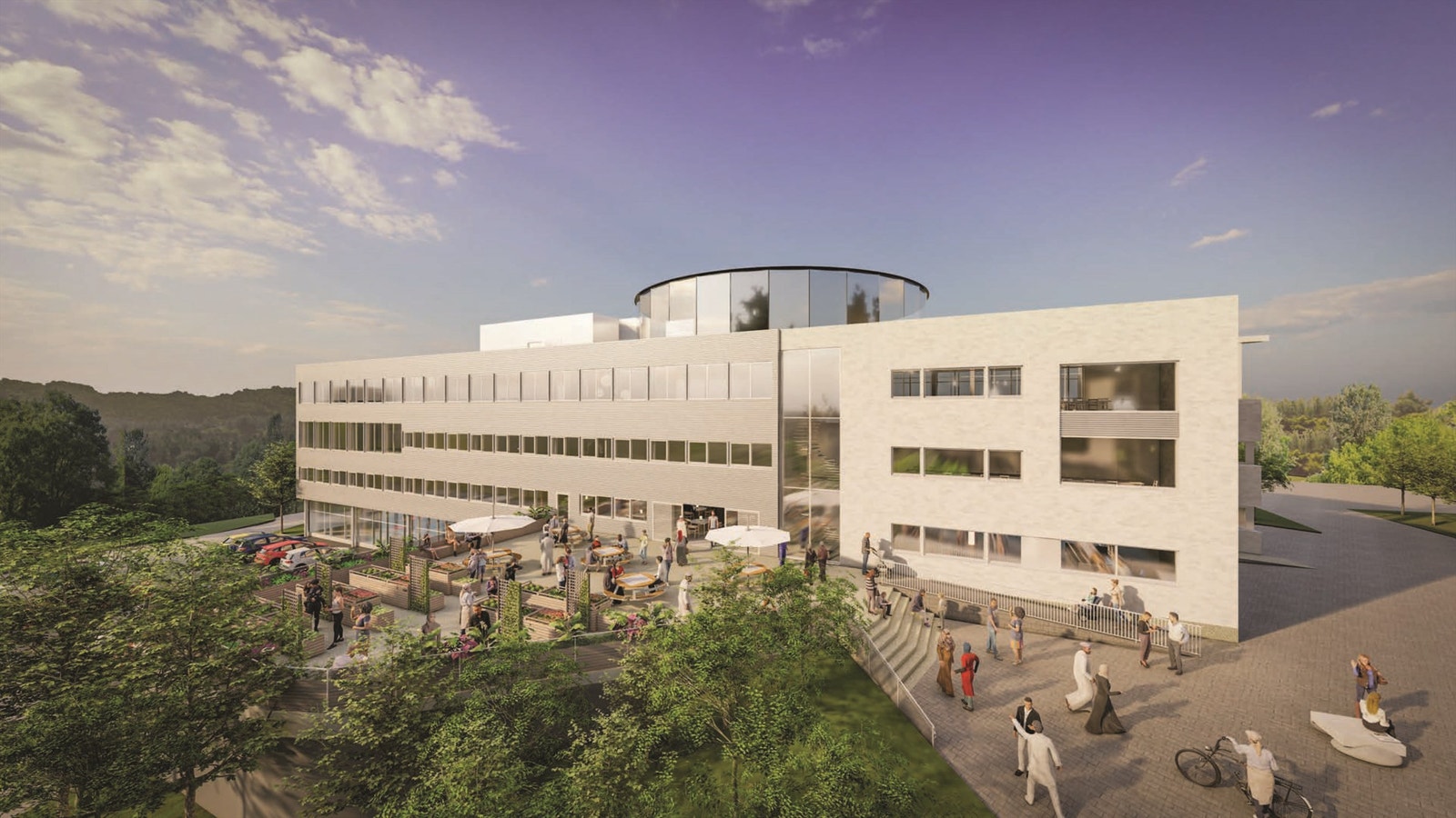 Eiendommen er planlagt lagt til rette for oppgraderte uteområder, en ny, stilfull hovedinngang og et felles torg som skaper en attraktiv møteplass for både ansatte og besøkende. Galleribilde