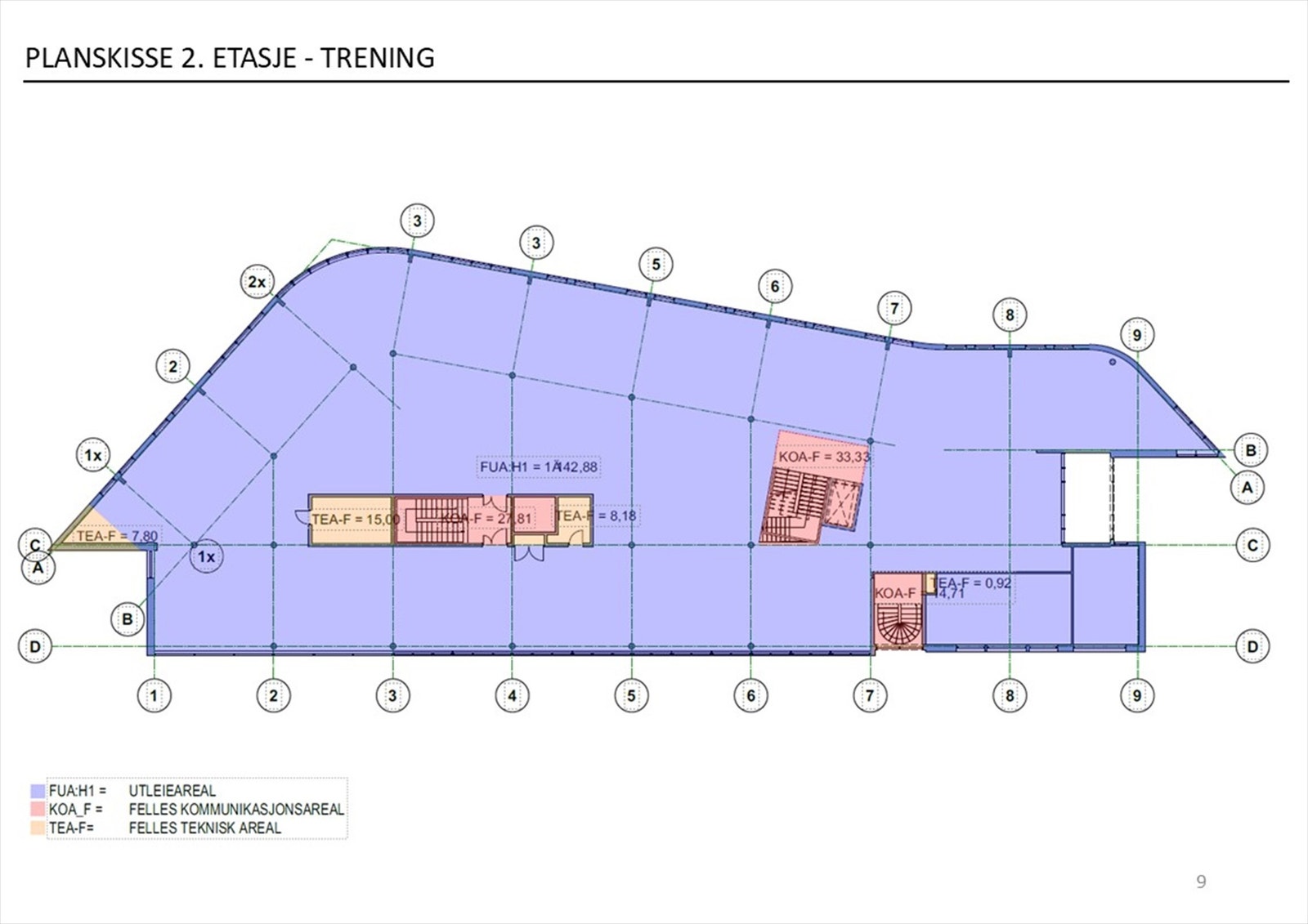 Planskisse 2. etasje - trening Galleribilde