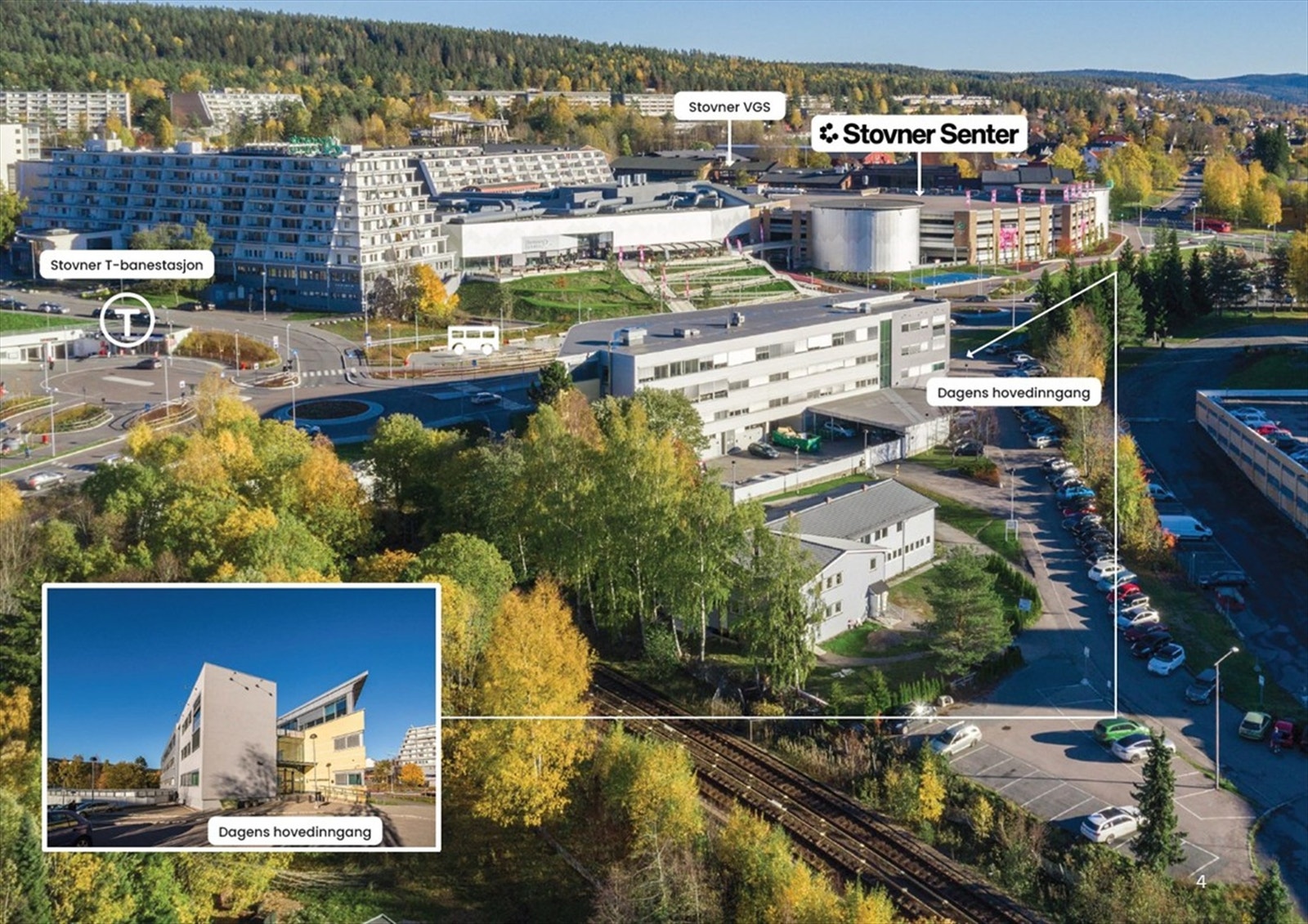 Stovner T-bane stasjon og buss rett på andre siden av veien samt gangavstand til Stovner senter. Galleribilde