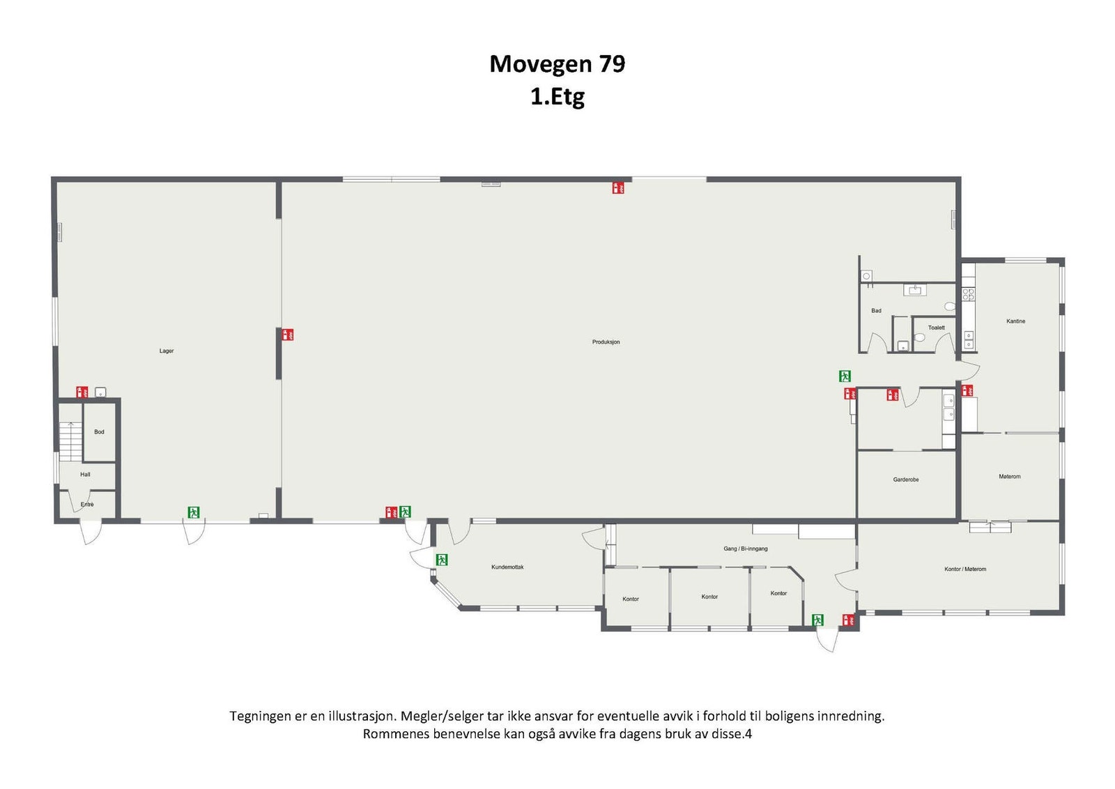 Plantegning 2D - 1.Etg Galleribilde