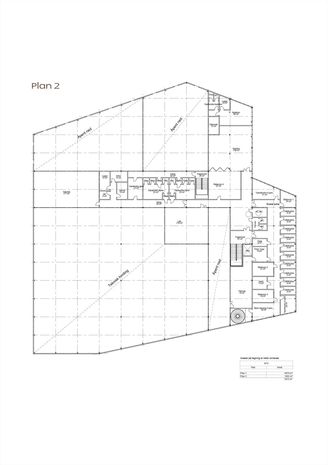 Eksempel på inndeling plan 2 Galleribilde
