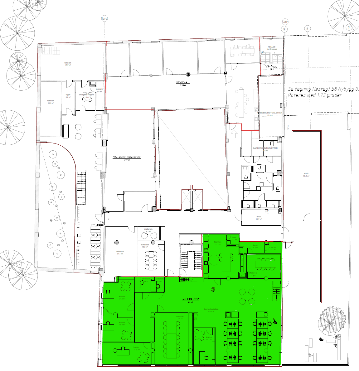 Ledig areal BTA 554 m².