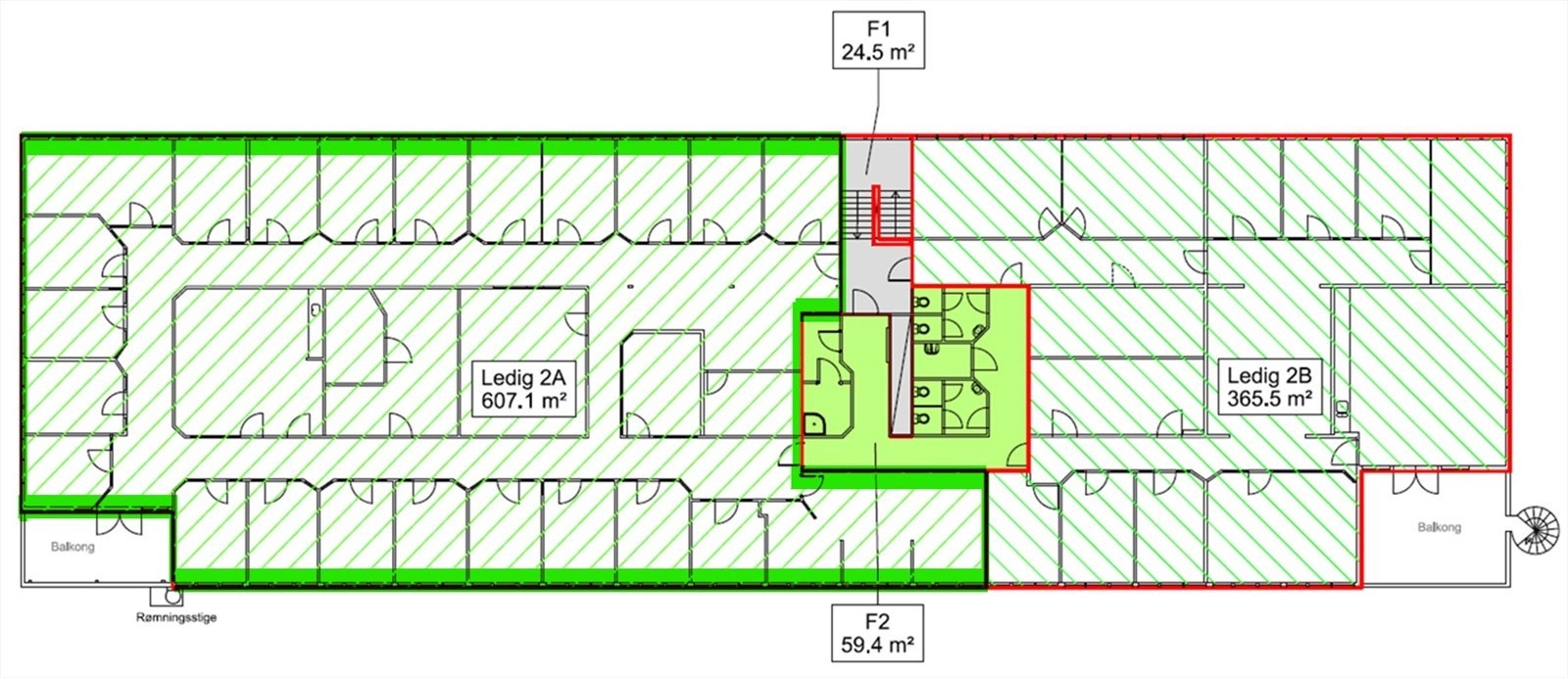 Ledig kontorareal 2 etg. Galleribilde