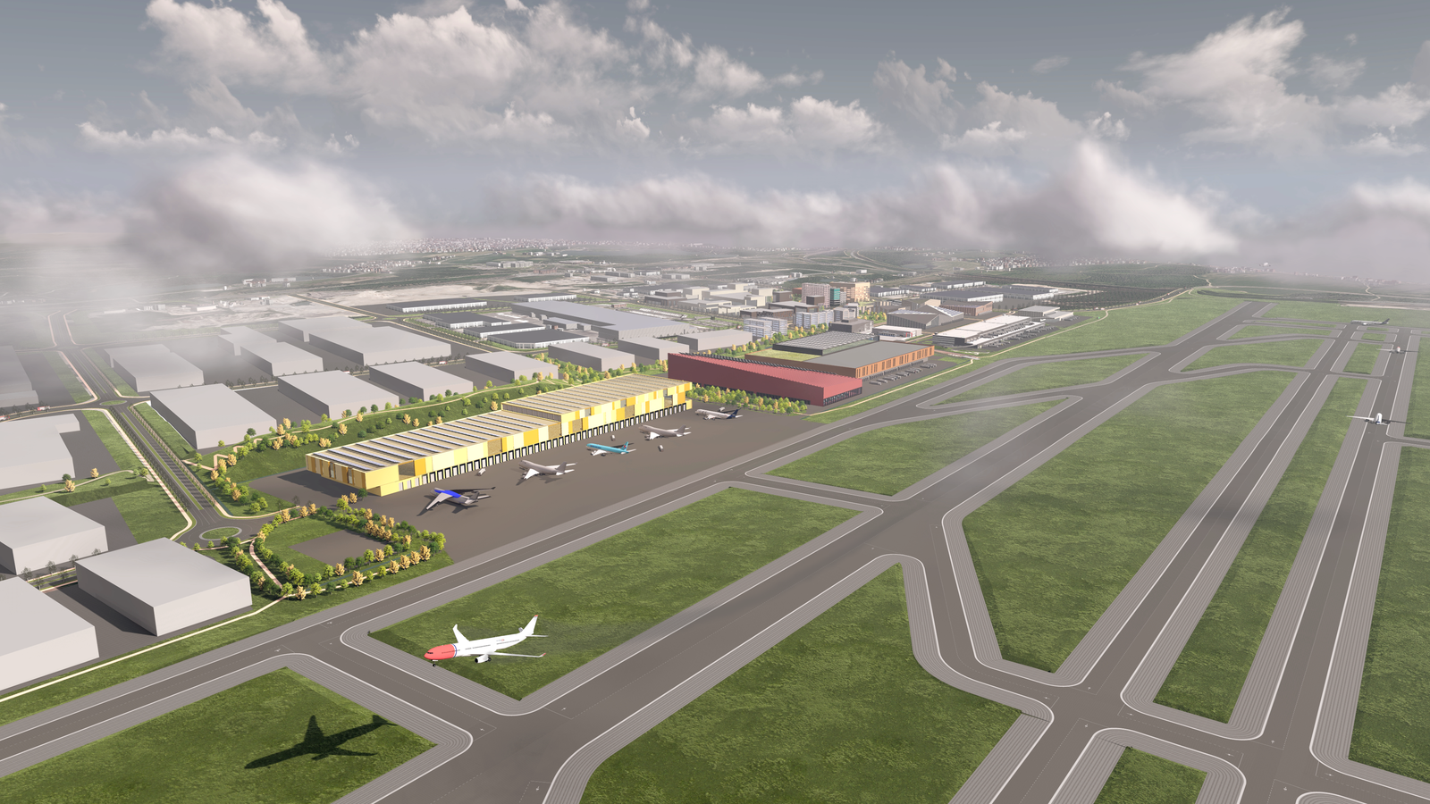 Tomtene til Oslo Airport City grenser potensielt mot rullebane 3 Galleribilde