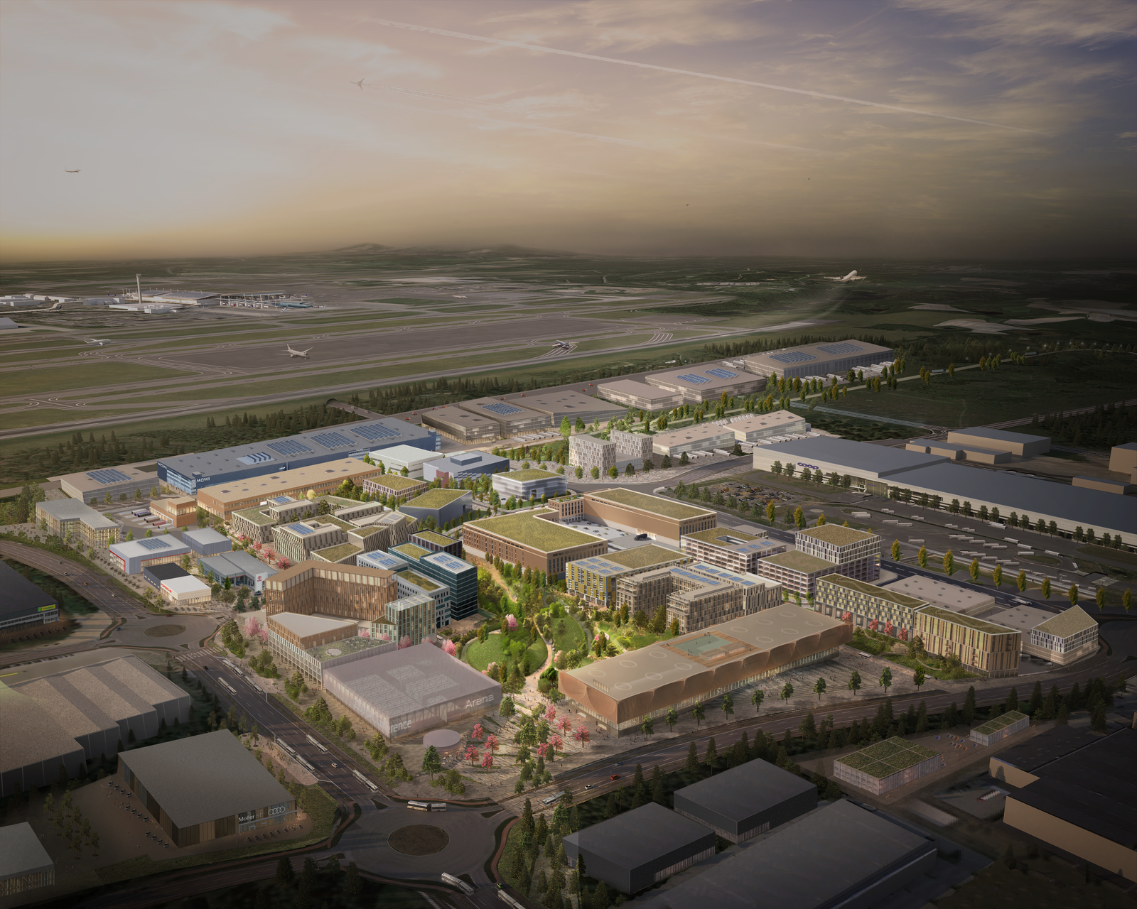 Visualisering av Oslo Airport City Galleribilde