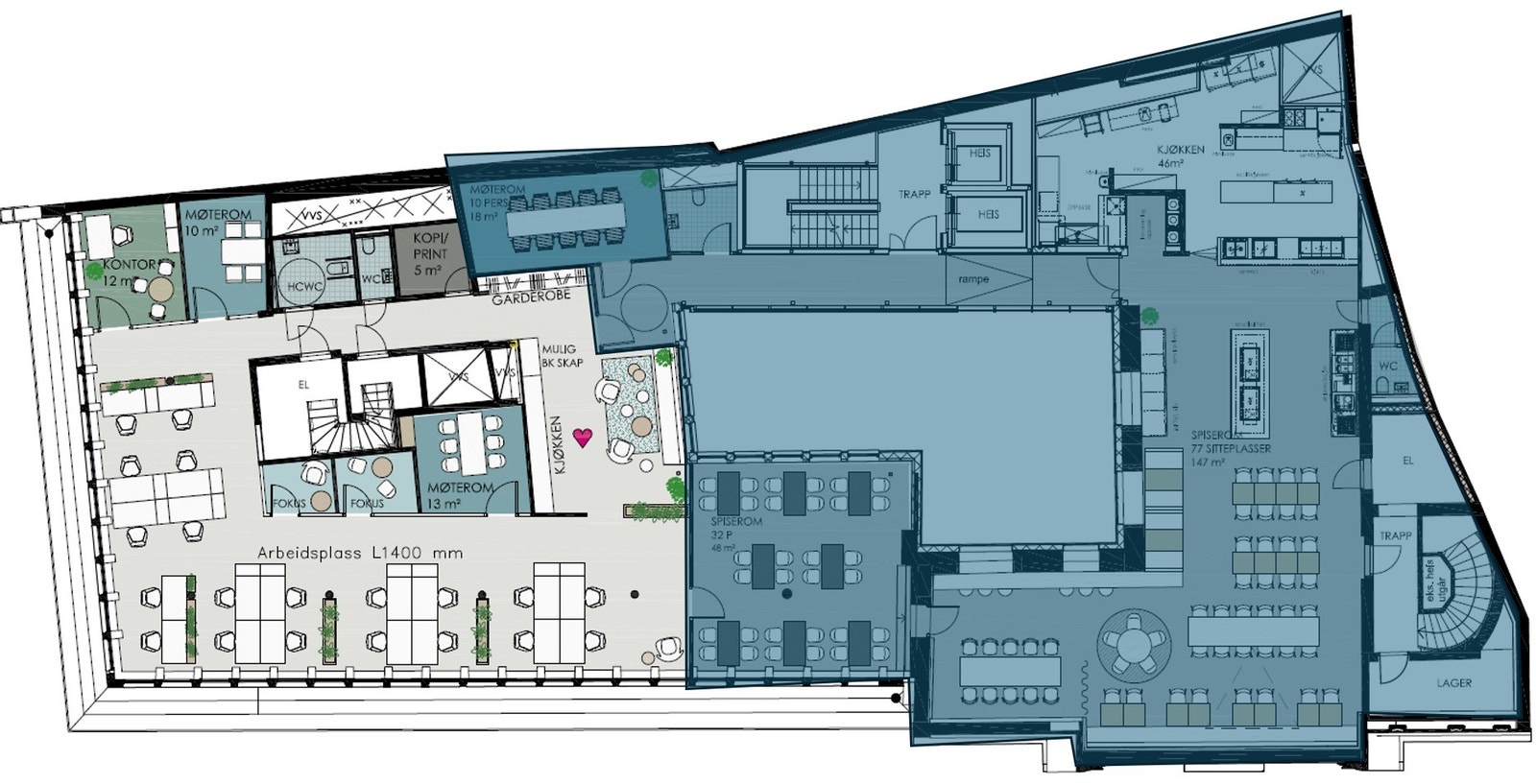 Alternativ planløsning Galleribilde