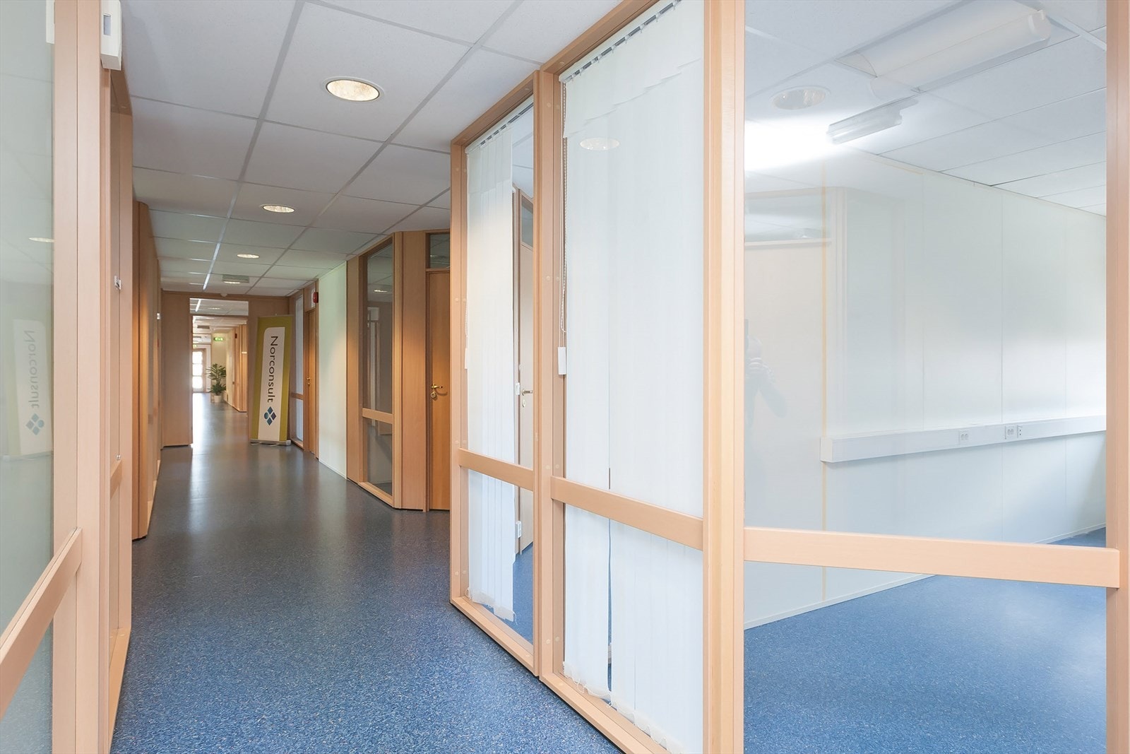 Korridor med cellekontorer Galleribilde