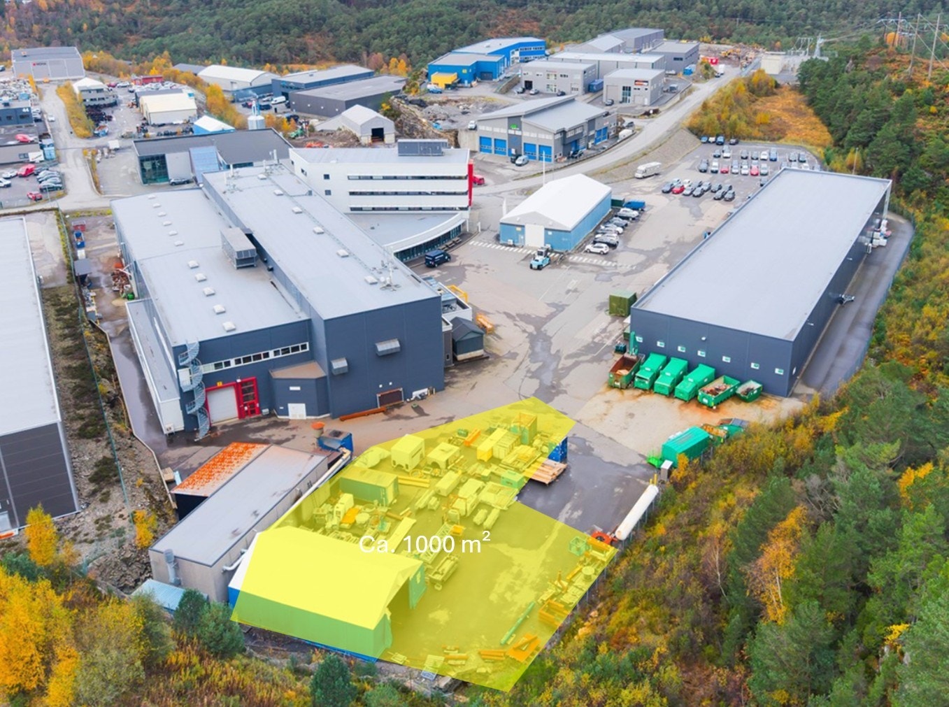 Utelagring ca. 1000 m².