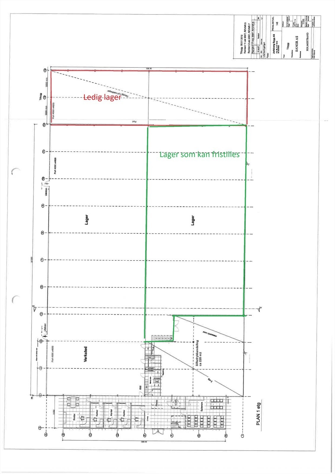 Tegning 1. etg. Galleribilde