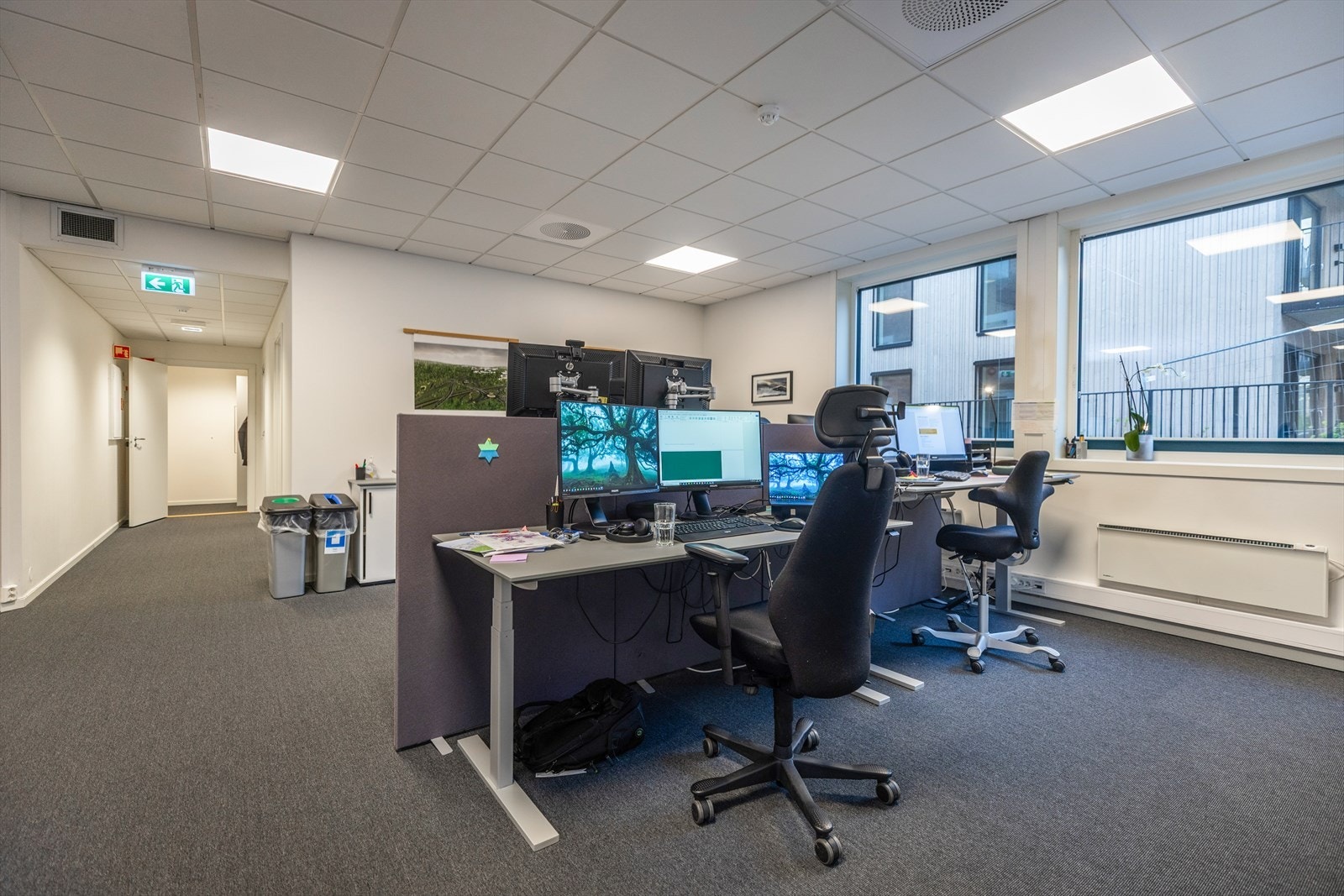 Vindusfalter fra 2 endevegger gir gode lysforhold og mange muligheter for inndeling. Galleribilde