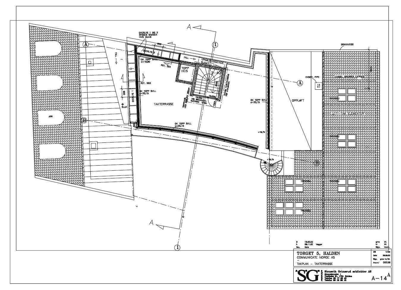 Tegning takterrasse Galleribilde