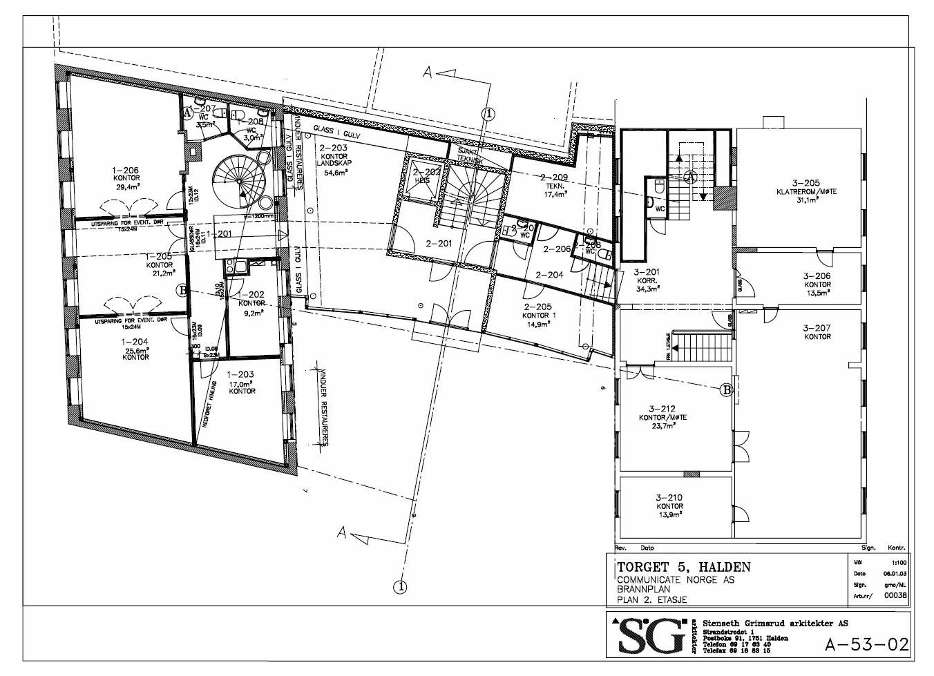 Tegning 2. etasje Galleribilde