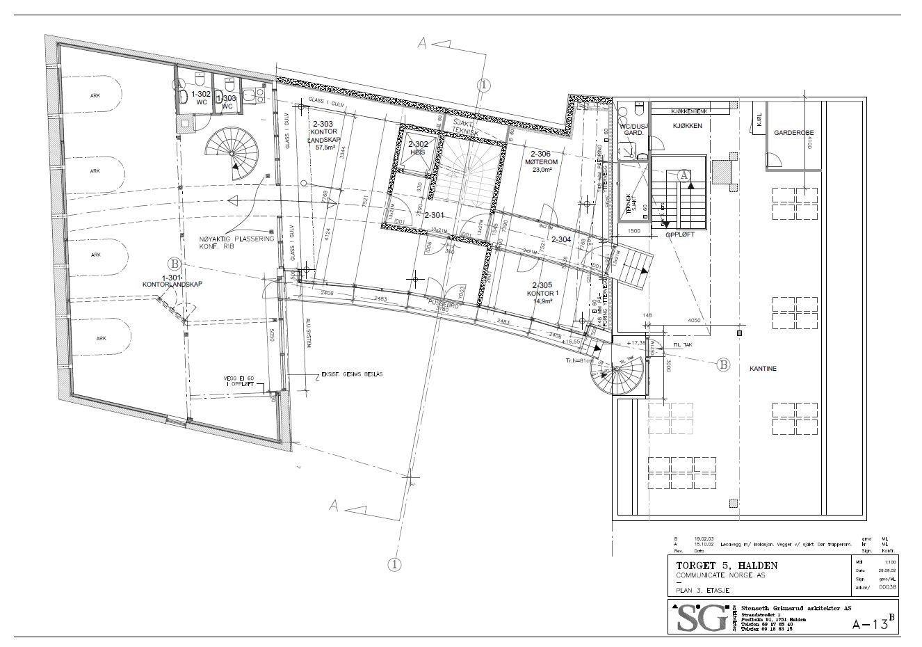 Tegning 3. etasje Galleribilde