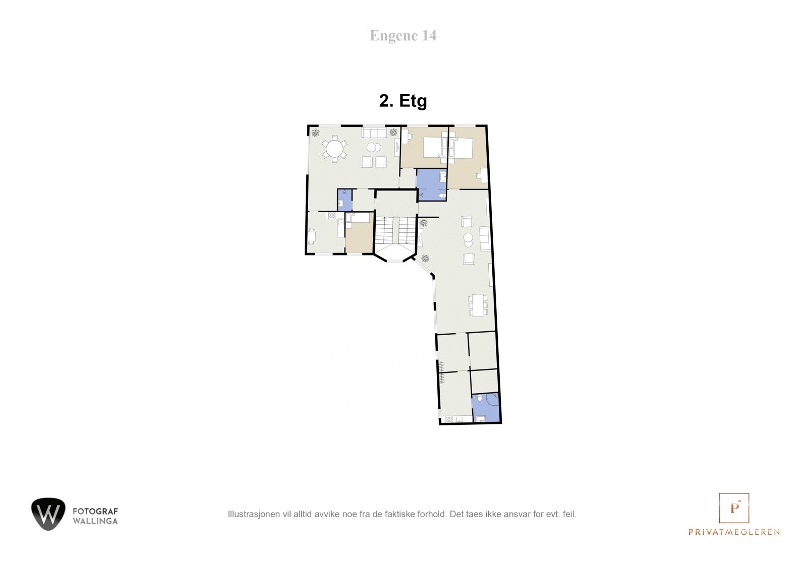 Planskisse ilustrasjon - Engene 14 - 2. Etg Galleribilde