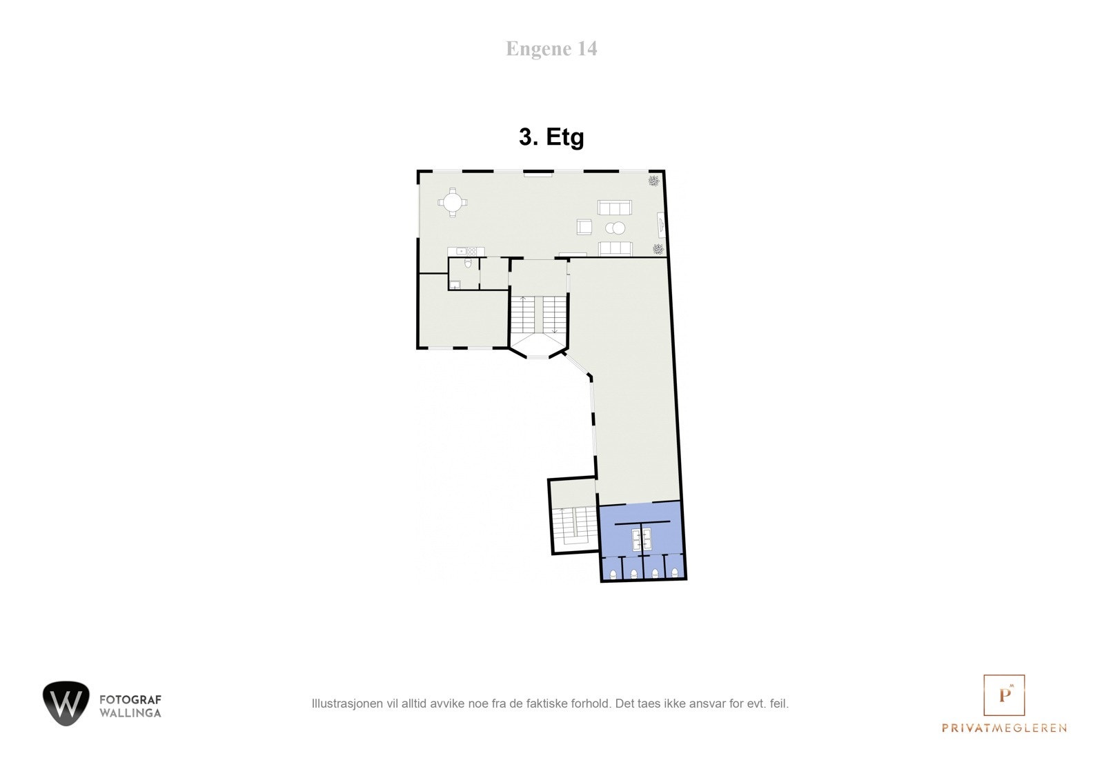Planskisse ilustrasjon - Engene 14 - 3. Etg Galleribilde