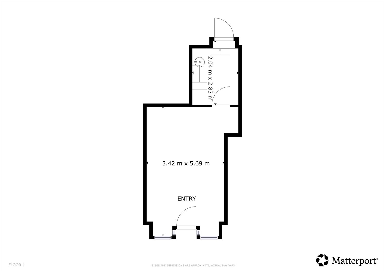 Planskisse Lokale 2 BTA 28 kvm. Galleribilde