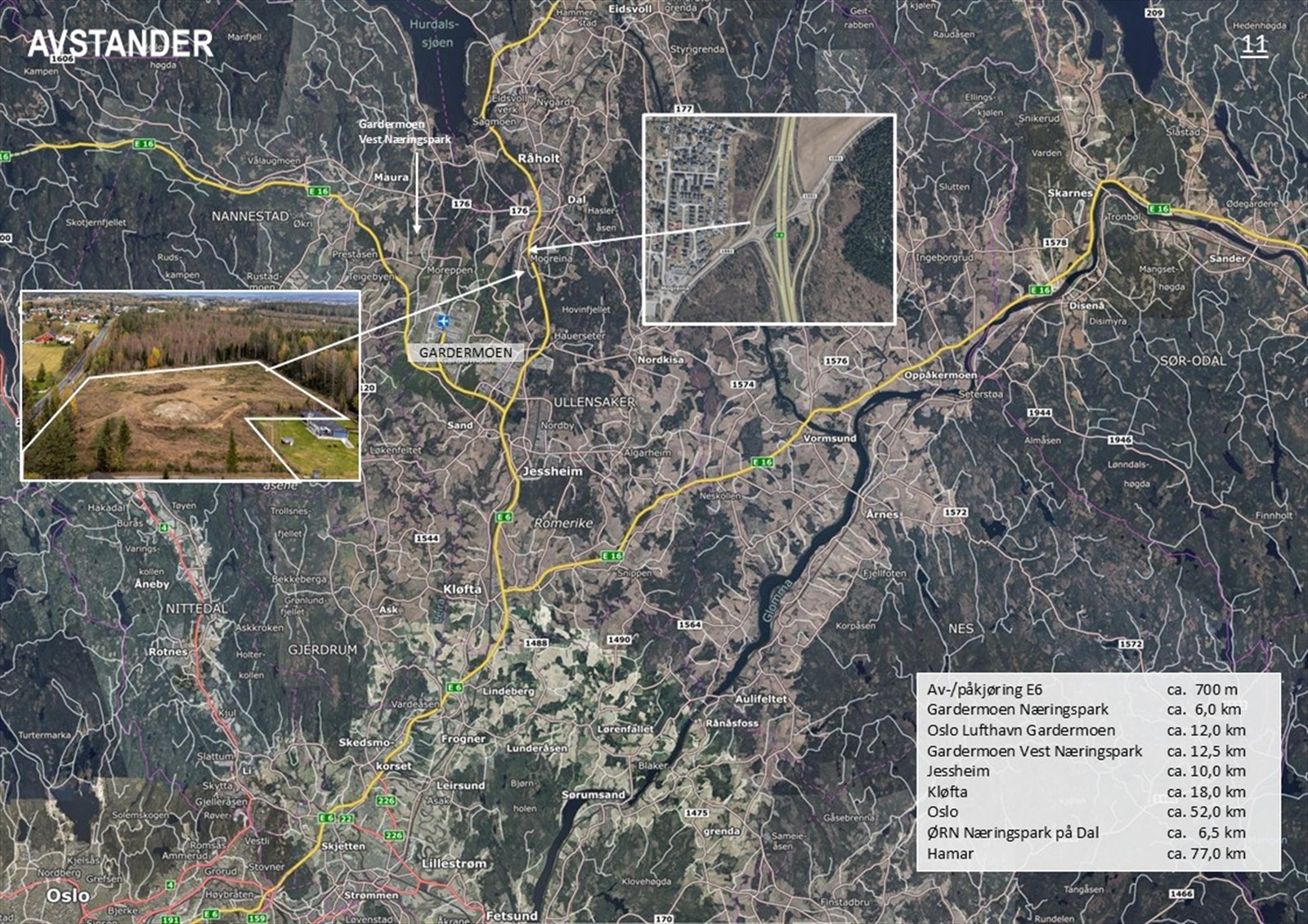 Kort vei til E6 med lett tilgang til hele det sentrale østlandsområdet Galleribilde