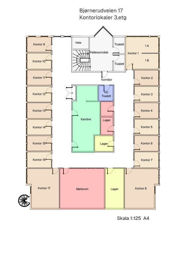 Plantegning kontor på 500 kvm Galleribilde