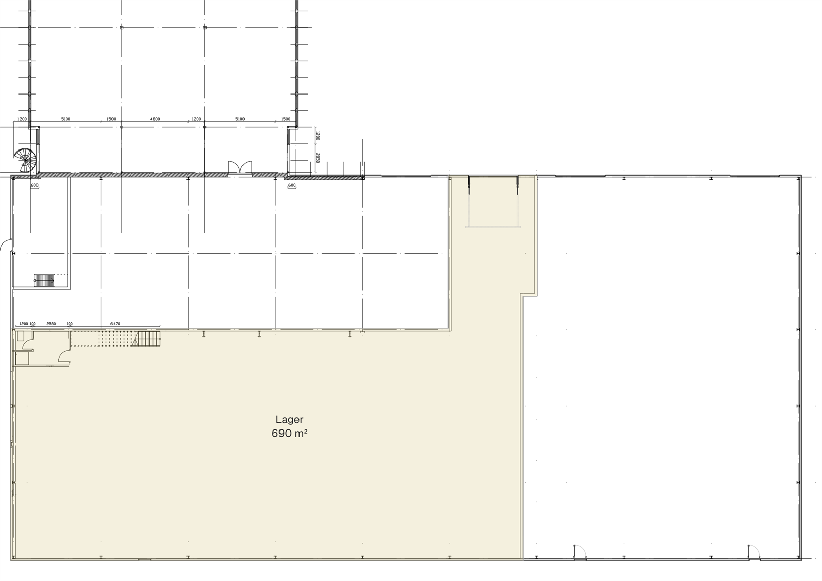Plantegning lager 690 kvm Galleribilde