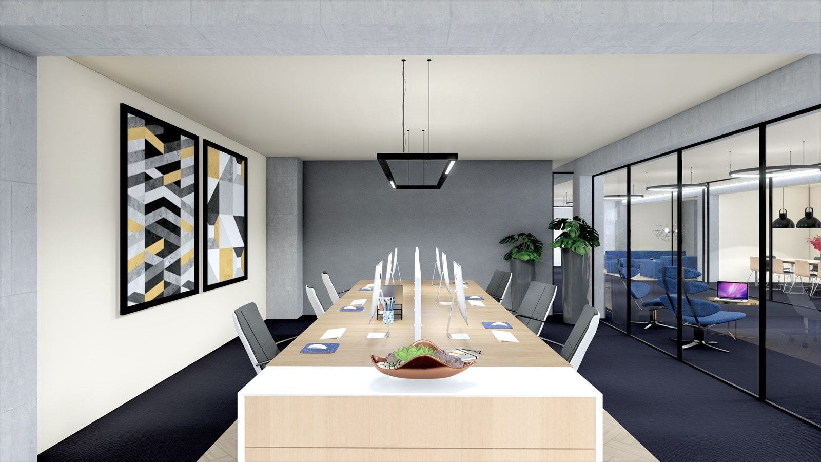 Illustrasjon på mulig innredning i 1. etg.