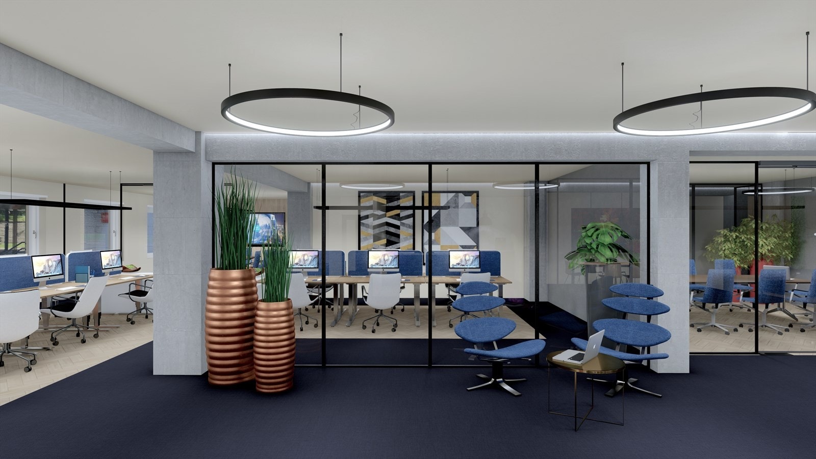 Illustrasjon på mulig innredning i 1. etg.