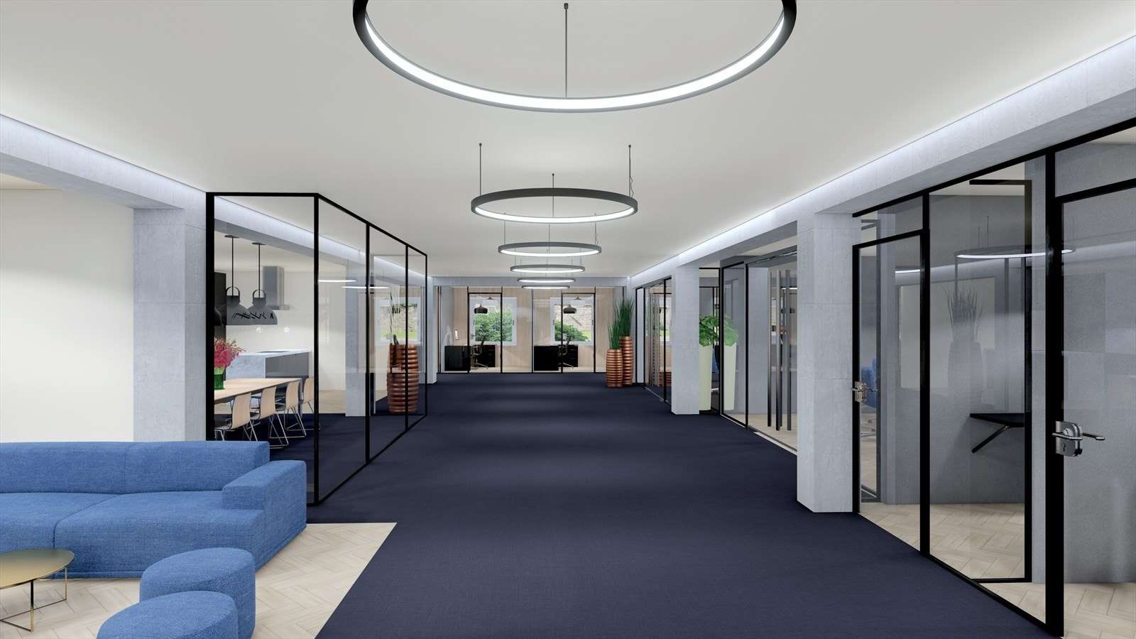 Illustrasjon på mulig innredning i 1. etg.