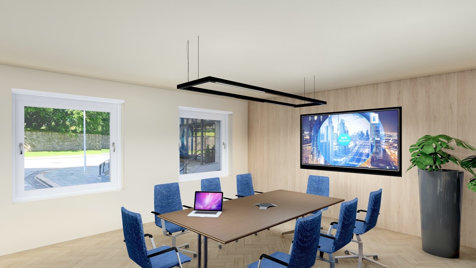 Illustrasjon på mulig innredning i 1. etg.