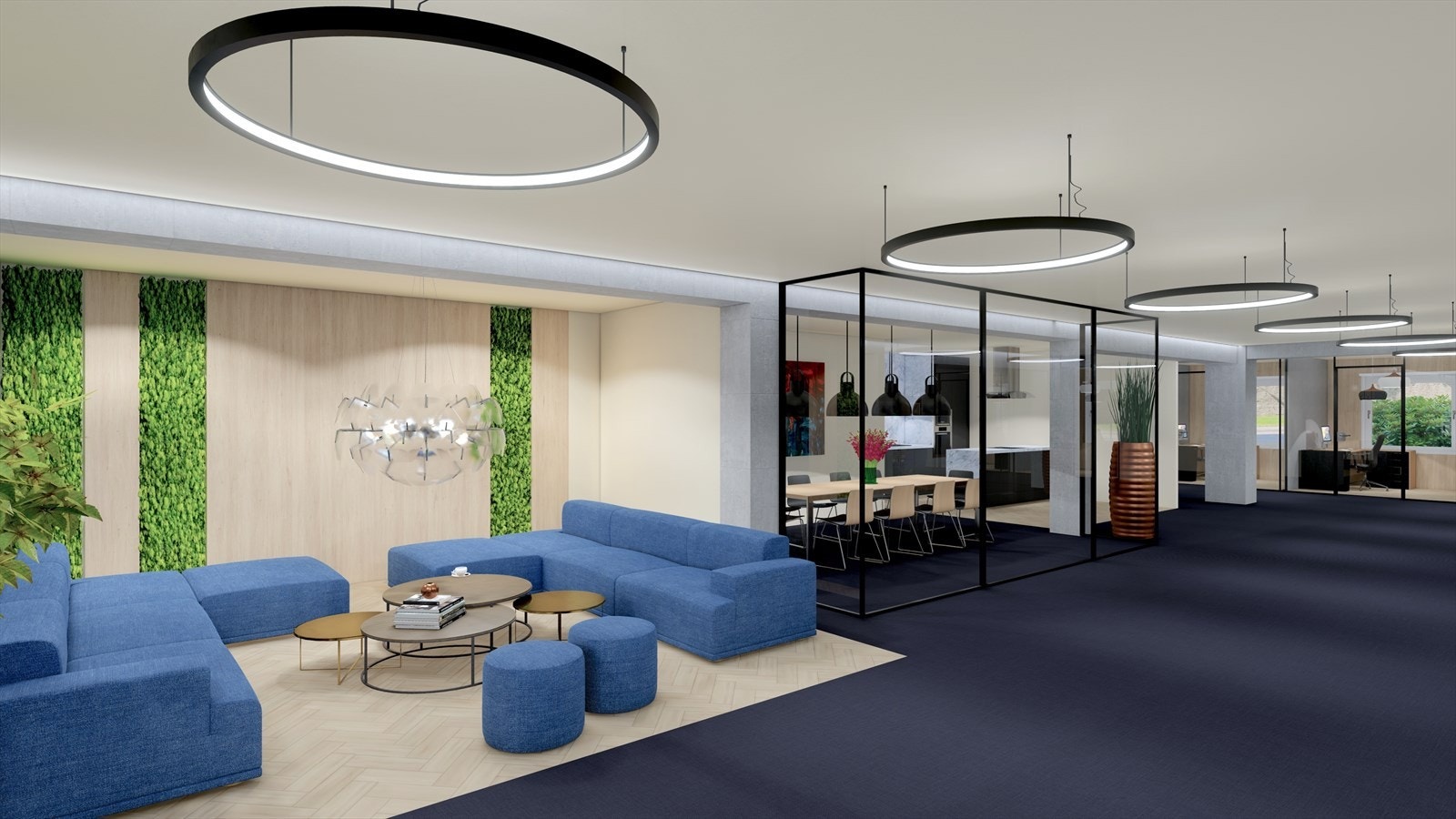 Illustrasjon på mulig innredning i 1. etg.