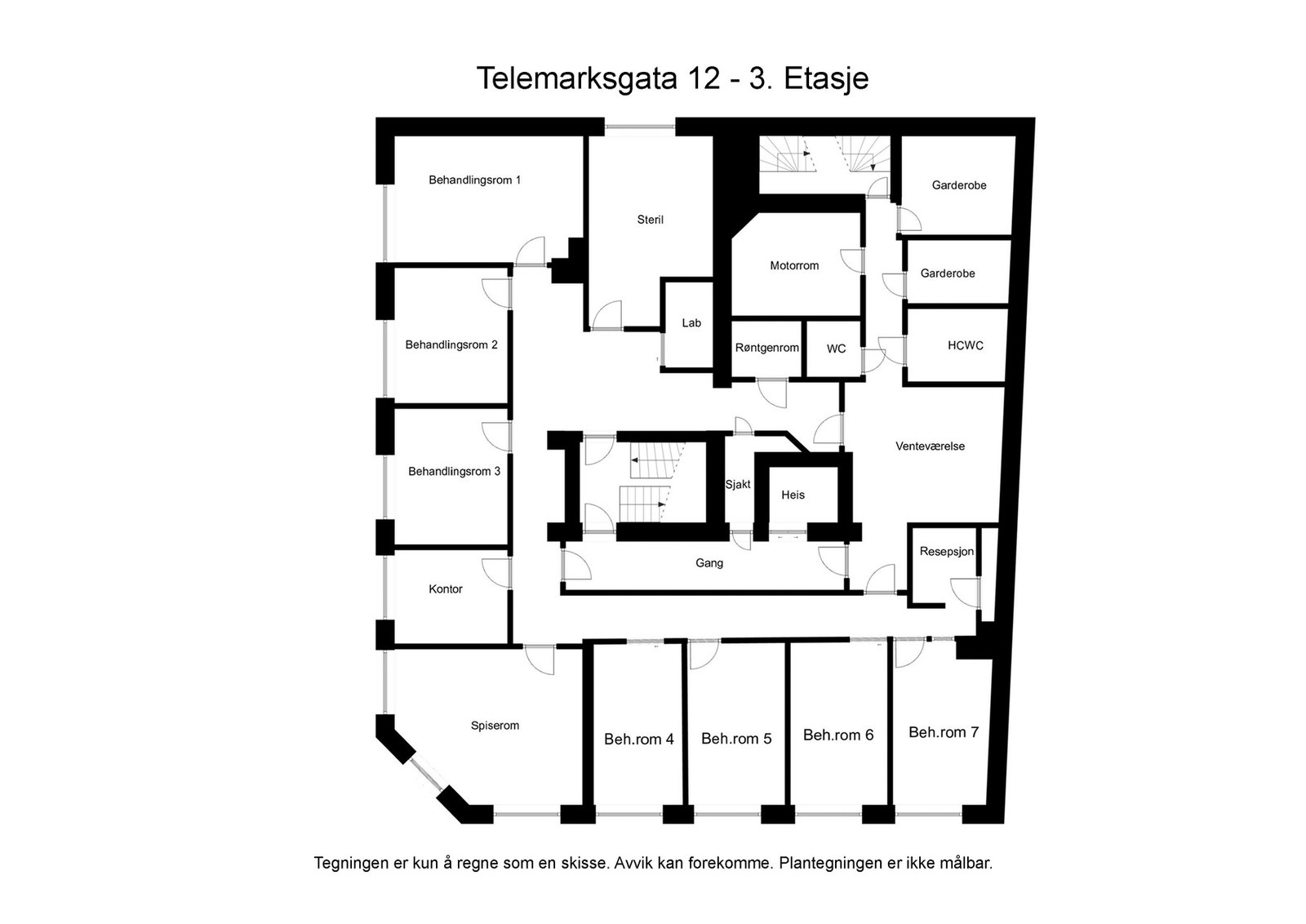 Plantegning 3. etasje Galleribilde