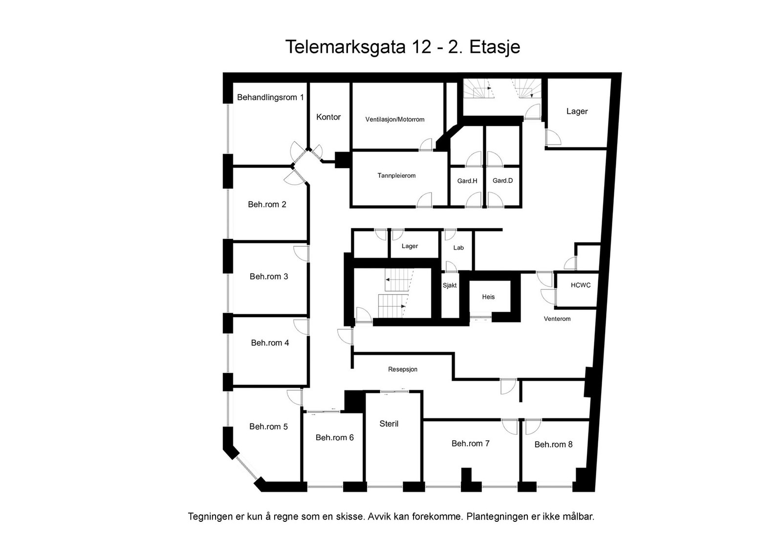 Plantegning 2. etasje Galleribilde