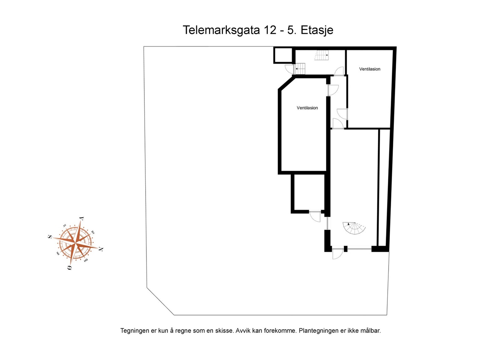 Plantegning 5. etasje Galleribilde