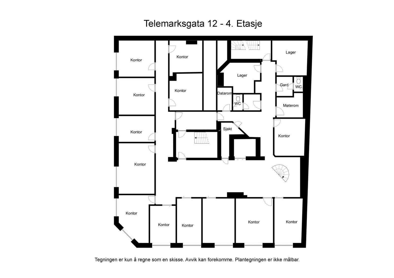 Plantegning 4. etasje Galleribilde