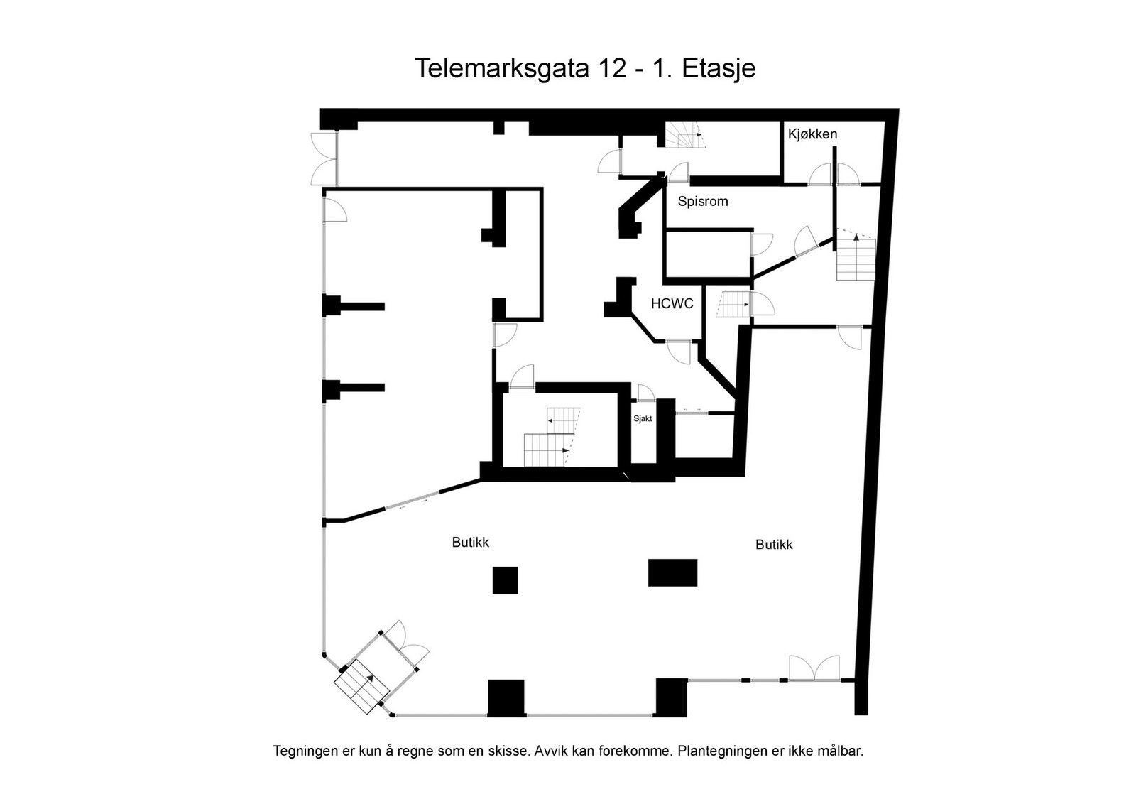 Plantegning 1. etasje Galleribilde