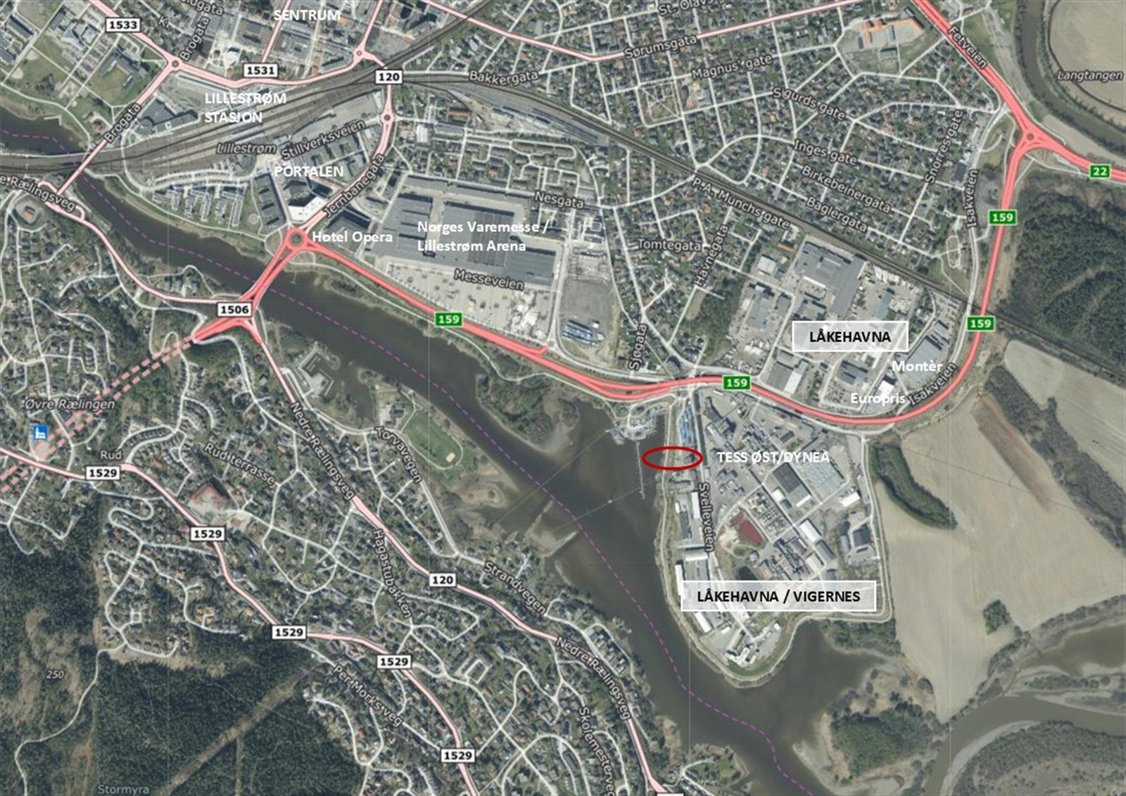 Næringstomt på ca. 3 833,3 kvm sentralt beliggende i etablert nærings-/industriområde på Vigernes/Låkehavna. Kort vei til Lillestrøm Arena og Lillestrøm sentrum. Galleribilde