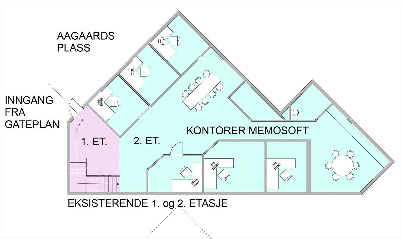 Plantegning 1. og 2. etasje Galleribilde