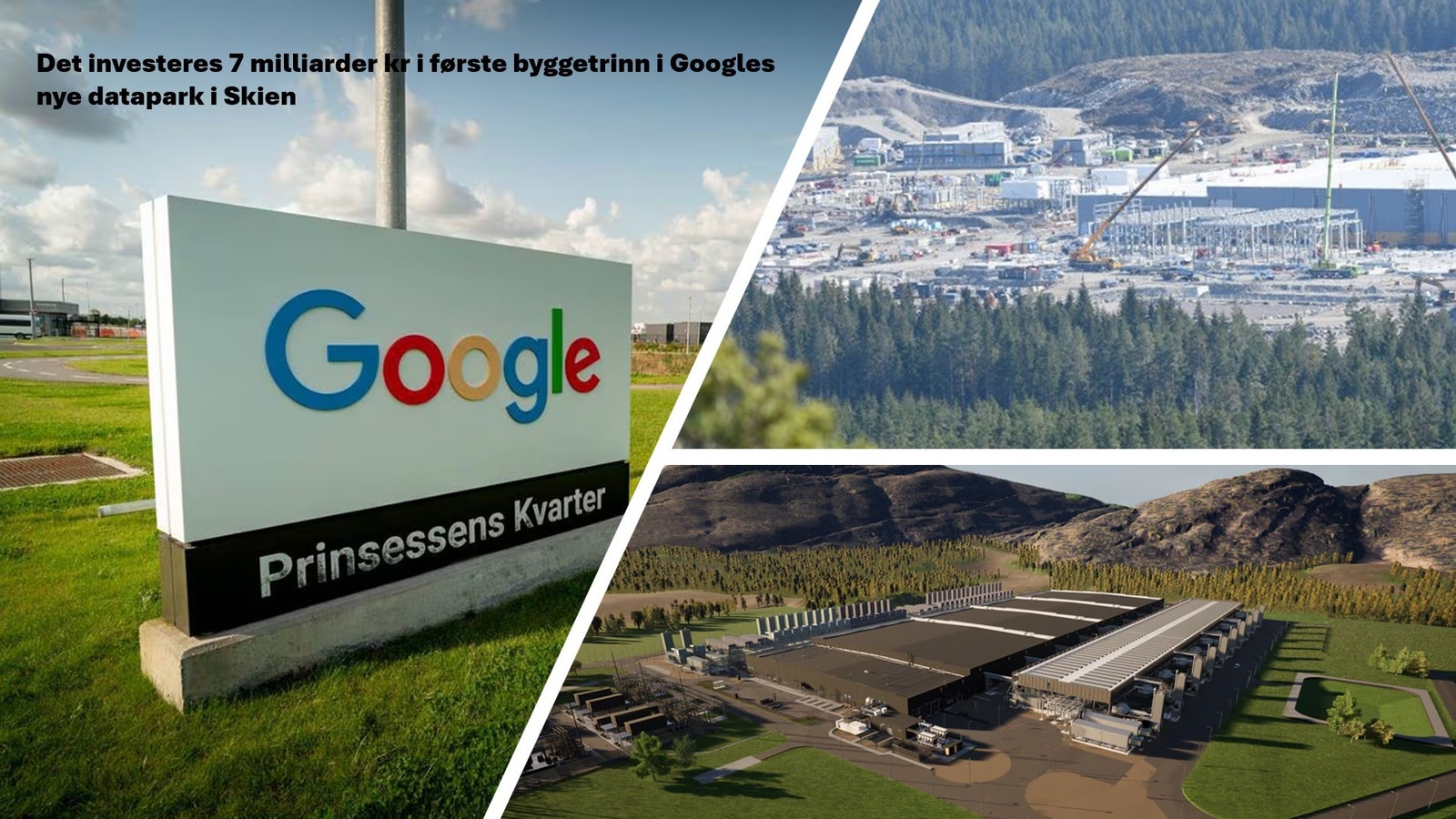 Det investeres 7 milliarder kr i første byggetrinn i Googles
nye datapark i Skien Galleribilde