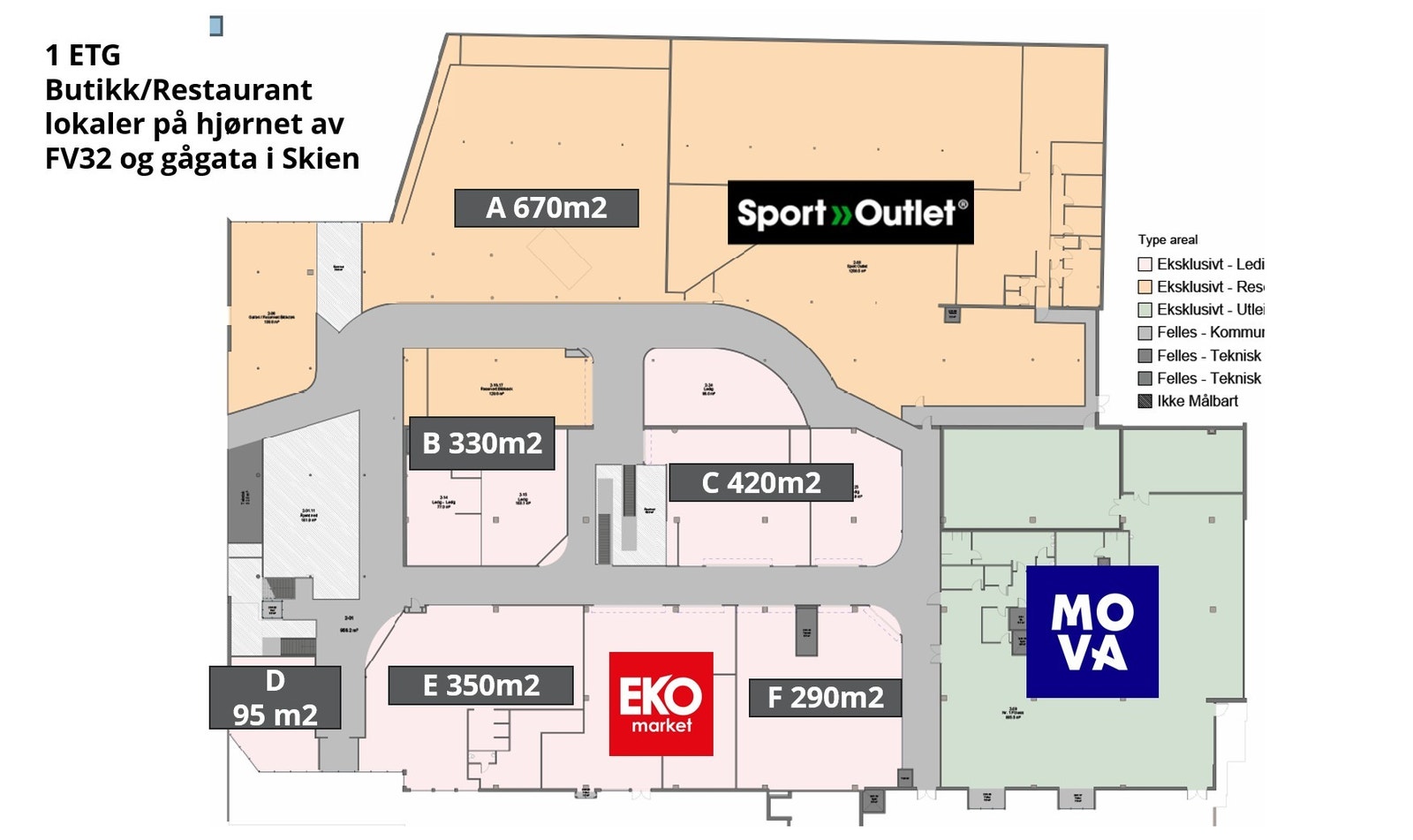 Plantegning ledige lokaler 1.etg. Galleribilde