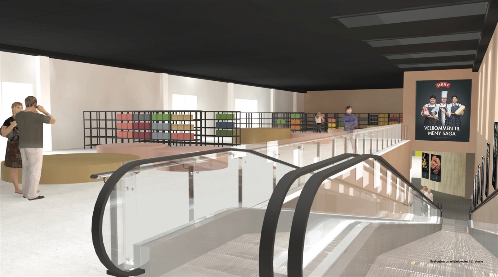 Illustrasjon forretning fra rullebånd Galleribilde