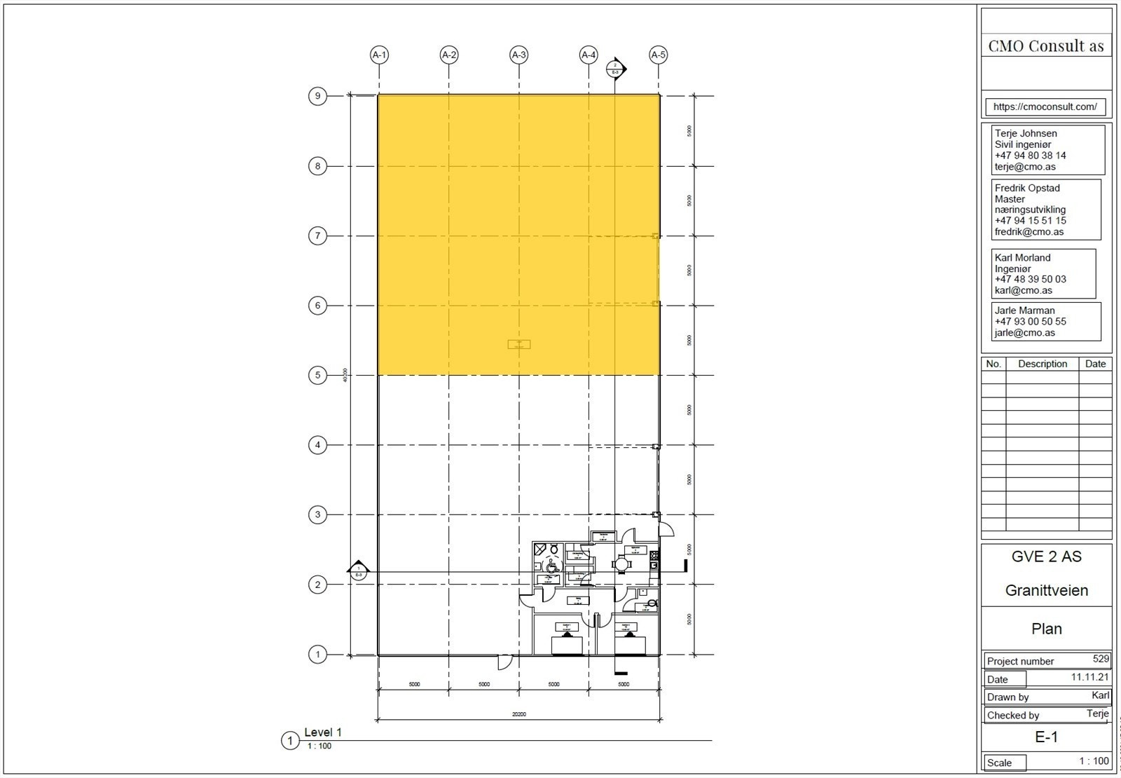 Skissert areal til utleie. Galleribilde
