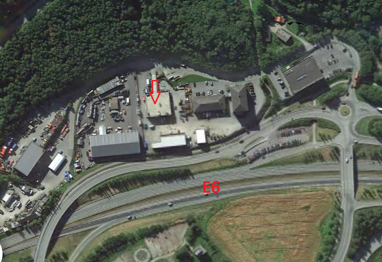 Vikelvfaret flyfoto viser nærhet til E6 Galleribilde