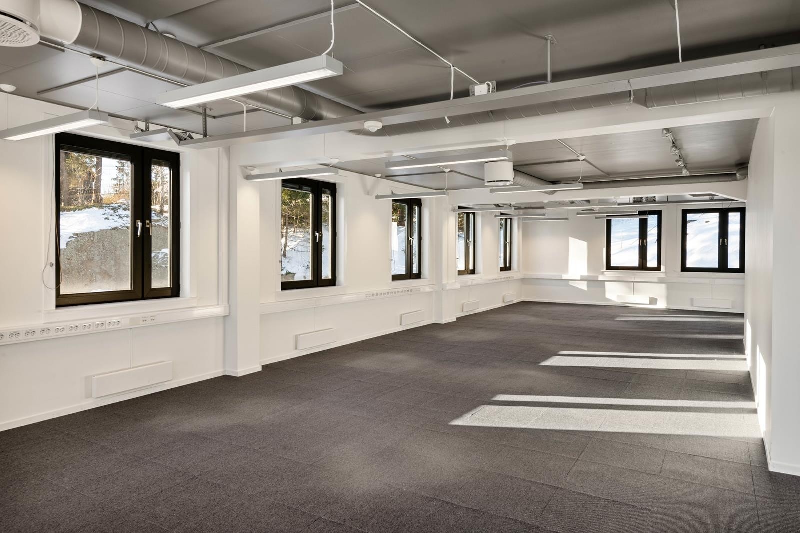 Store vinduer langs hele fasaden Galleribilde